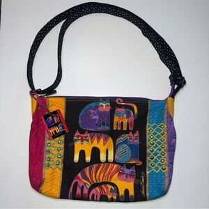Laurel Burch The Fantastic Feline Totem Medium Crossbody Bag Purse LB5124 10x14